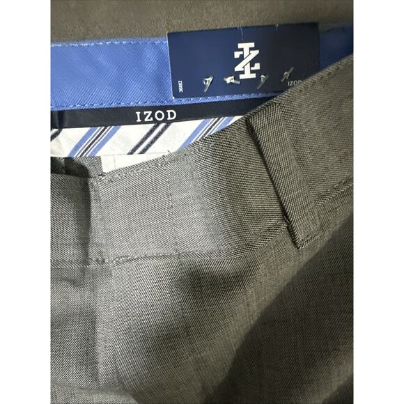 Boys Izod Light Grey Flat Front Stretch Devant Plat Extensible Pants 10 NWT - Picture 4 of 4